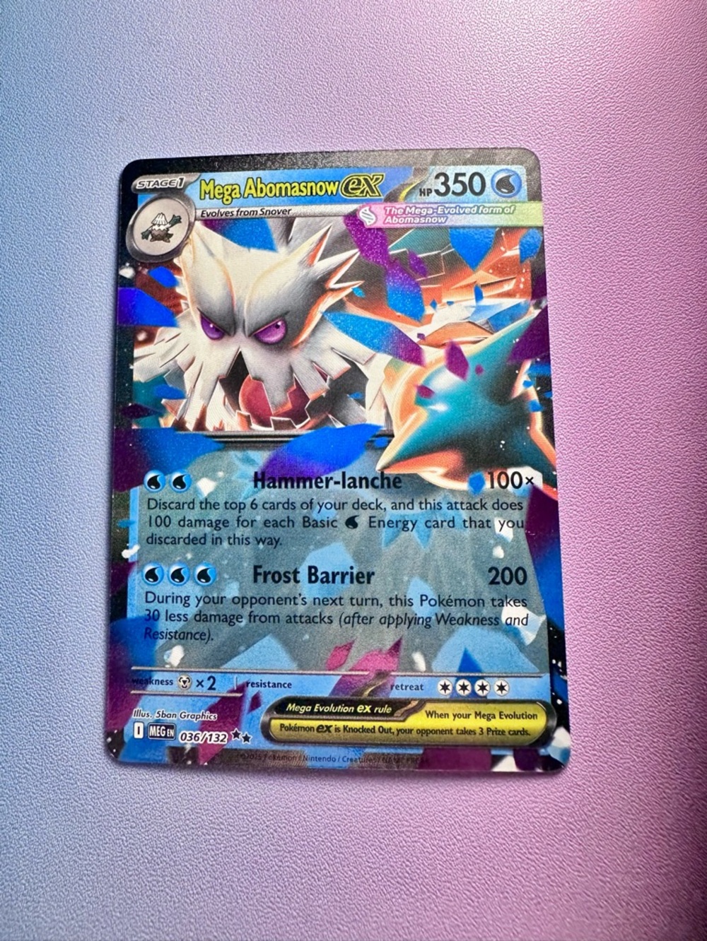 mega abomasnow ex - 036/132 (holo double rare) — pokemon: mega evolutions - base